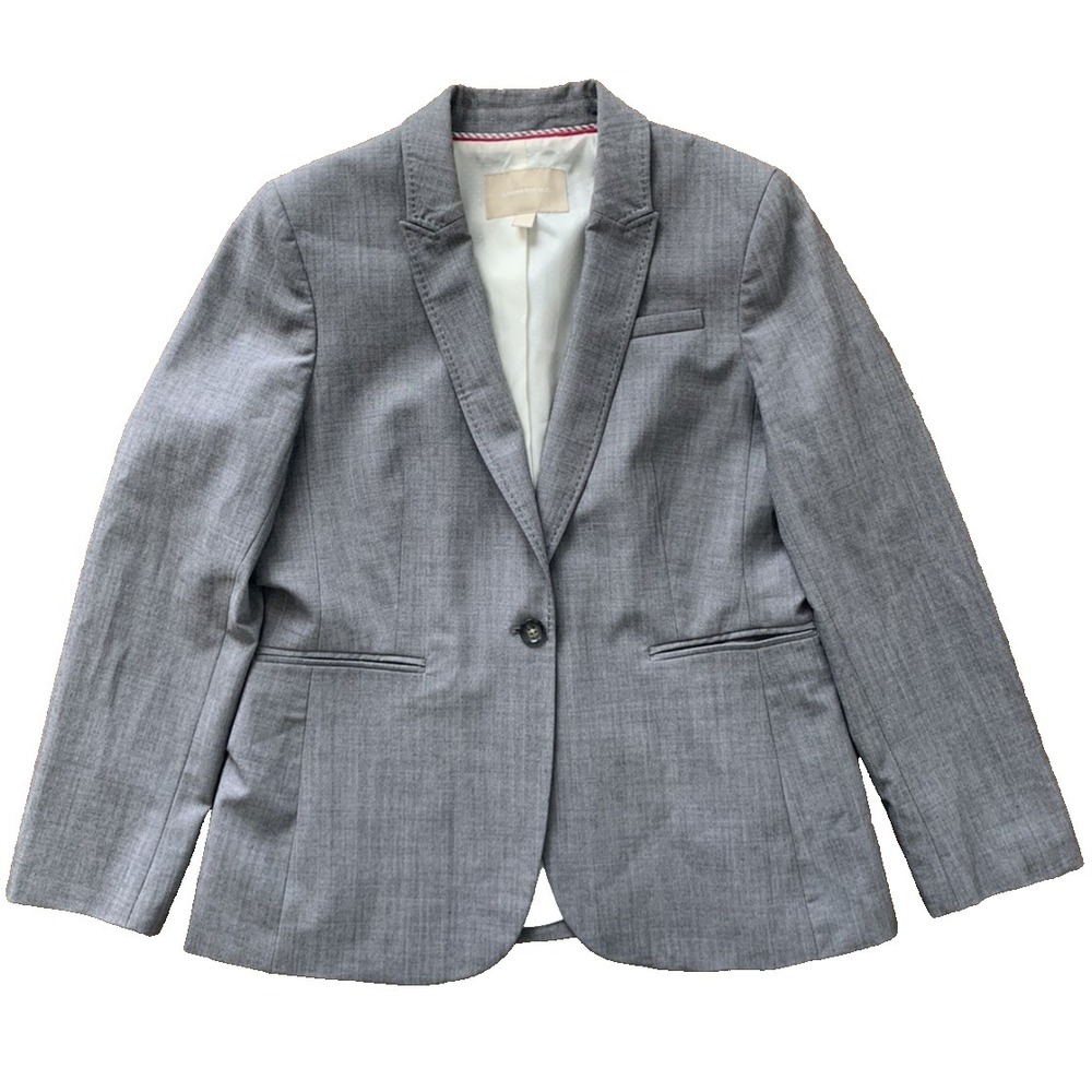 BANANA REPUBLIC Wool Blend Preppy Formal Business Casual Office Gray Blazer 12P